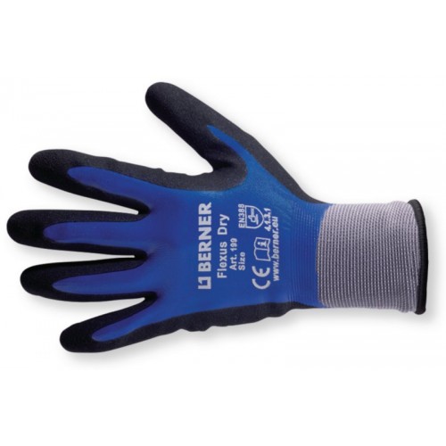 Berner Flexus Dry kesztyű kék / fekete - Berner munkavédelmi kesztyű